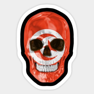 Tunisia Flag Skull - Gift for Tunisian With Roots From Tunisia Sticker